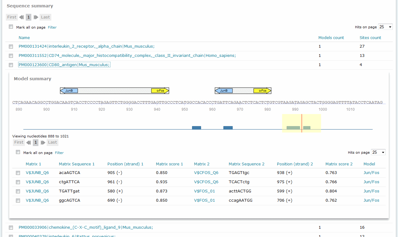 Composite Model analysis results