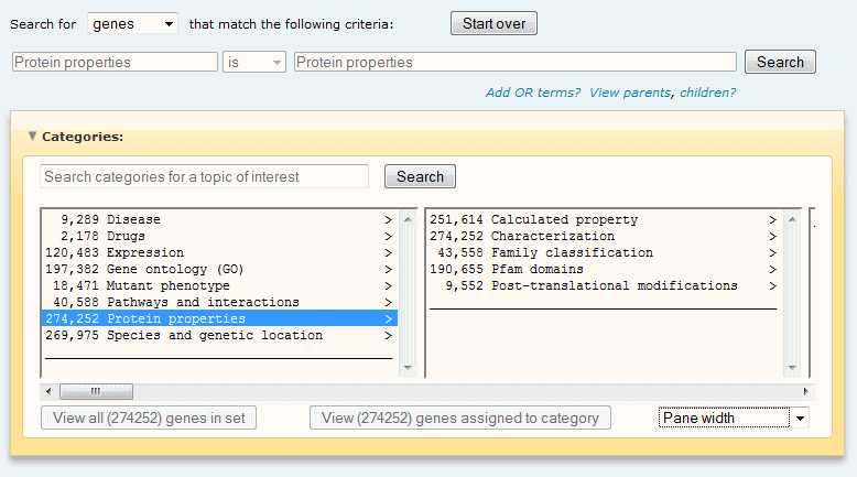 Ontology Search term selection