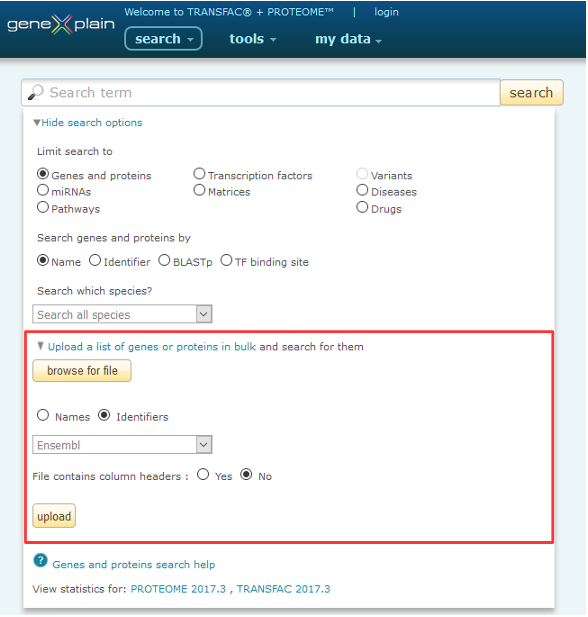 Uploading Genesa and Proteins into the BKL